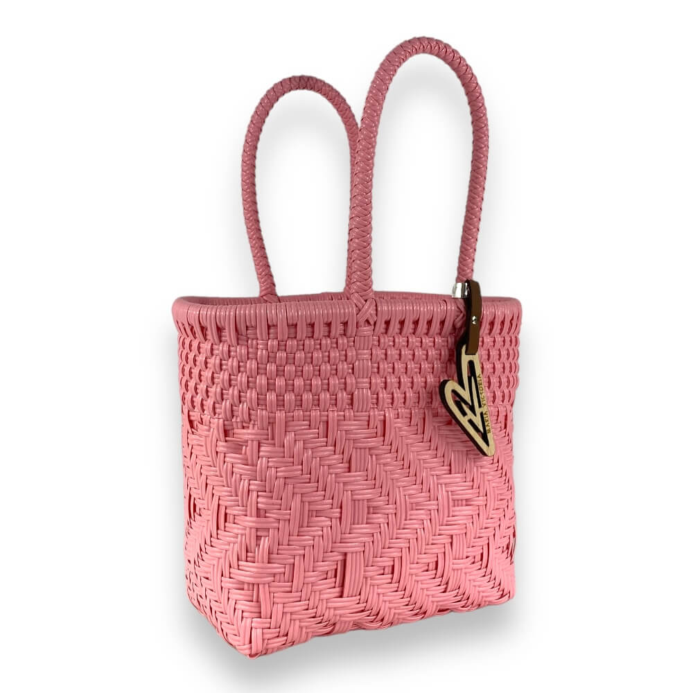 Handwoven Tote in Baby Pink by Maria Victoria