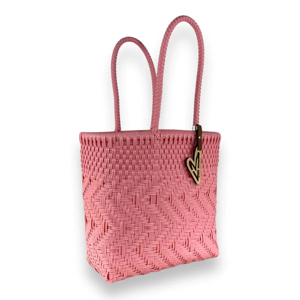 Handwoven Tote in Baby Pink by Maria Victoria