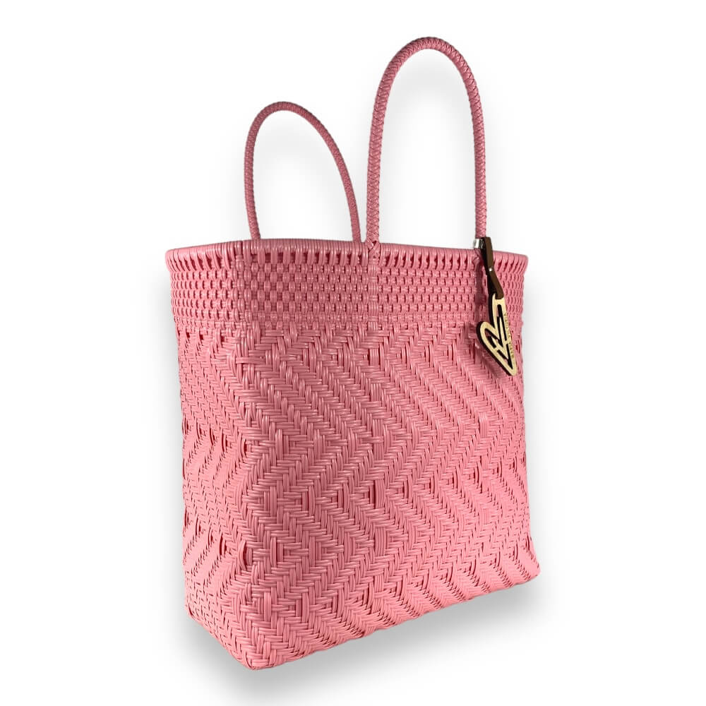 Handwoven Tote in Baby Pink by Maria Victoria
