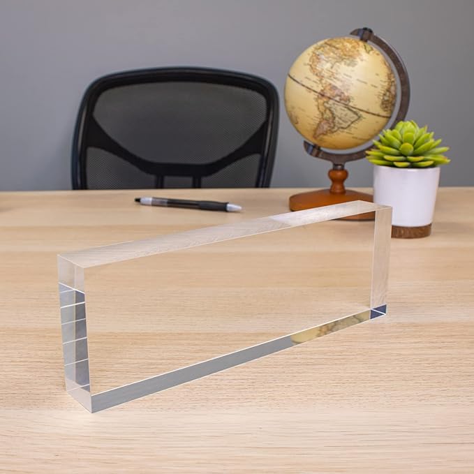 Rectangular Clear Lucite Gallery Block (1.125" Height/Thickness)