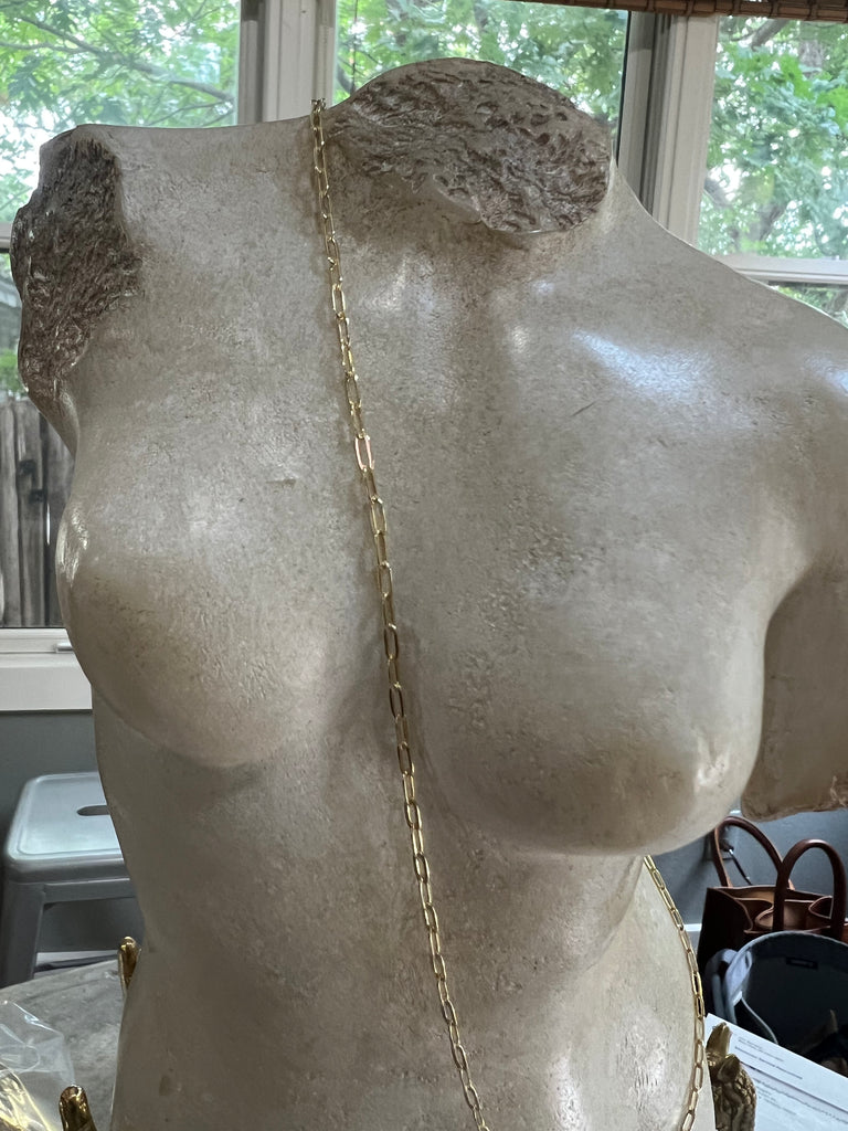 14K Gold Plated Sterling Silver Paper Clip Style Chain in 20" Length (Dainty)