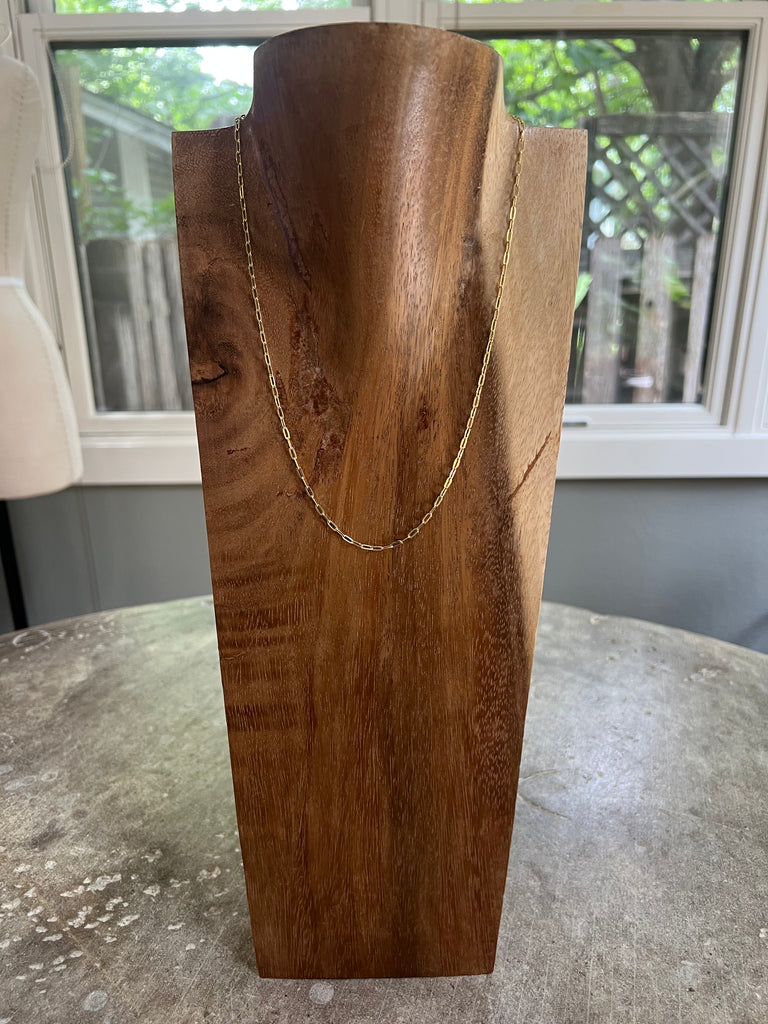 14K Gold Plated Sterling Silver Paper Clip Style Chain in 20" Length (Dainty)