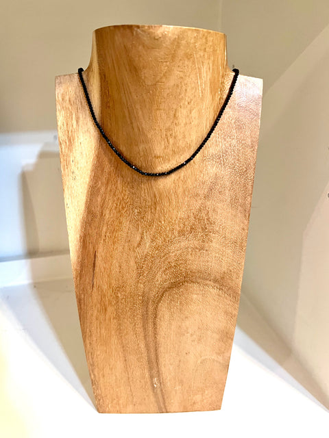 Black Spinel Faceted Natural Gemstone Necklace