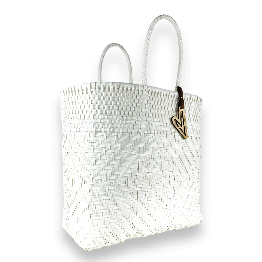 Handwoven Tote in Seashell by Maria Victoria