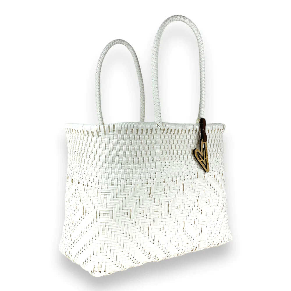 Handwoven Tote in Seashell by Maria Victoria