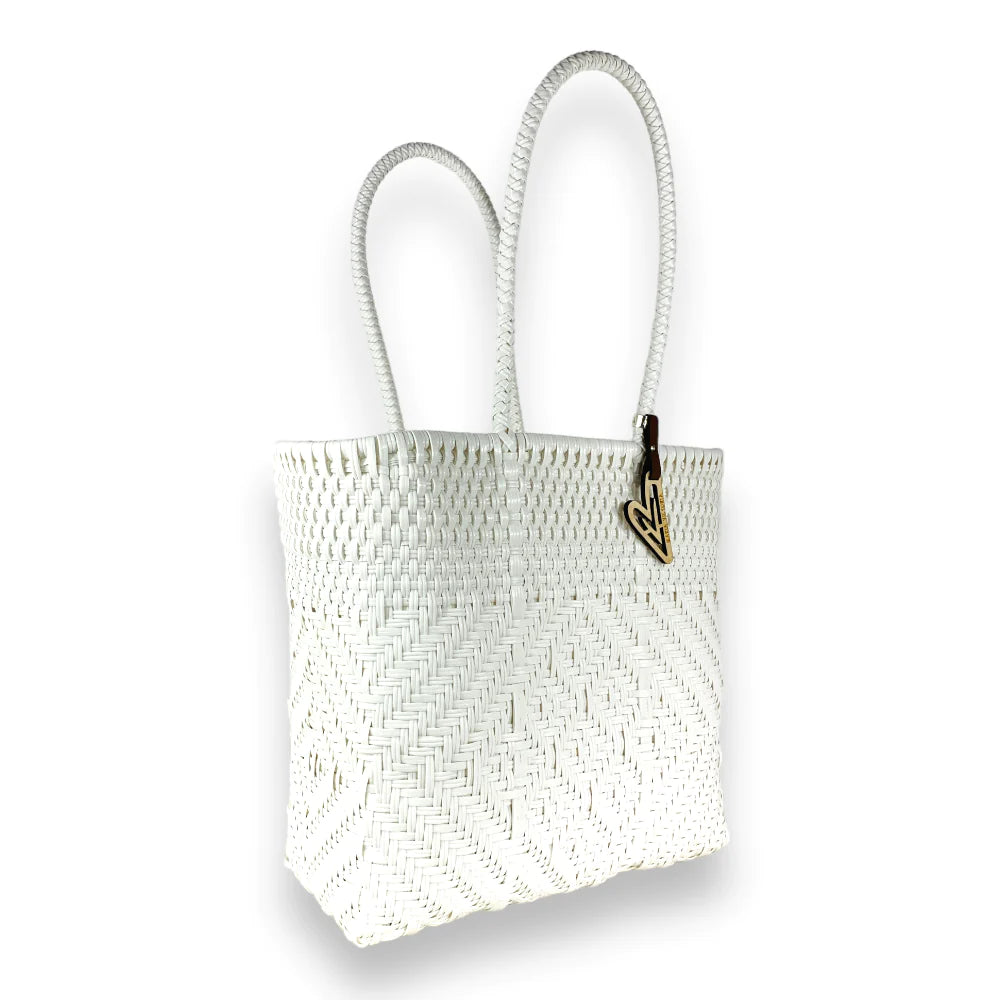 Handwoven Tote in Seashell by Maria Victoria