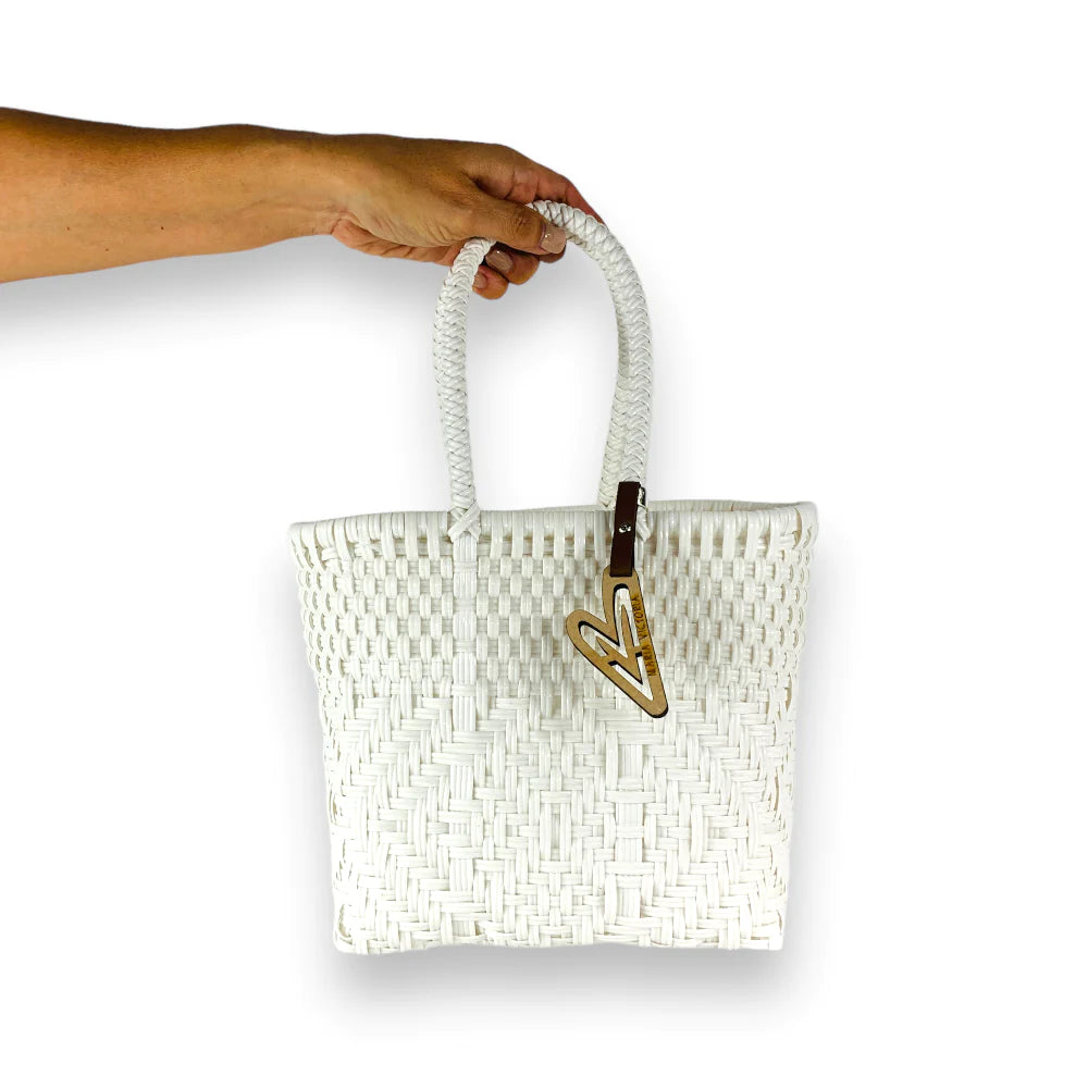 Handwoven Tote in Seashell by Maria Victoria