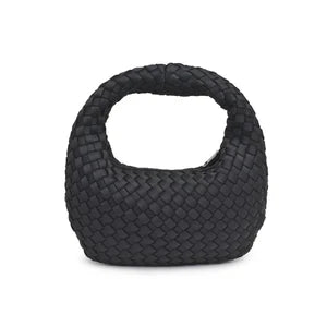 Mini Woven Neoprene Hobo in Black