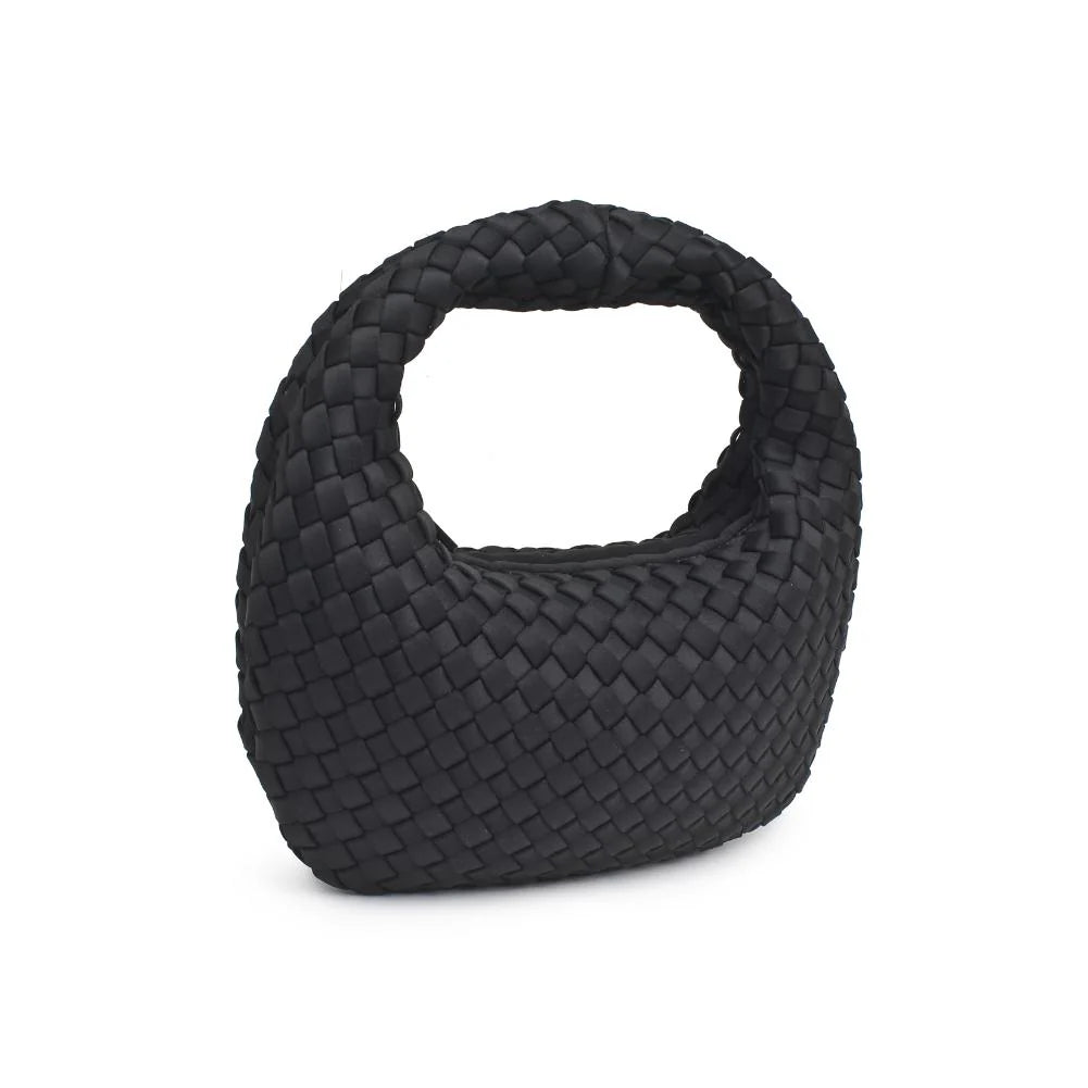 Mini Woven Neoprene Hobo in Black