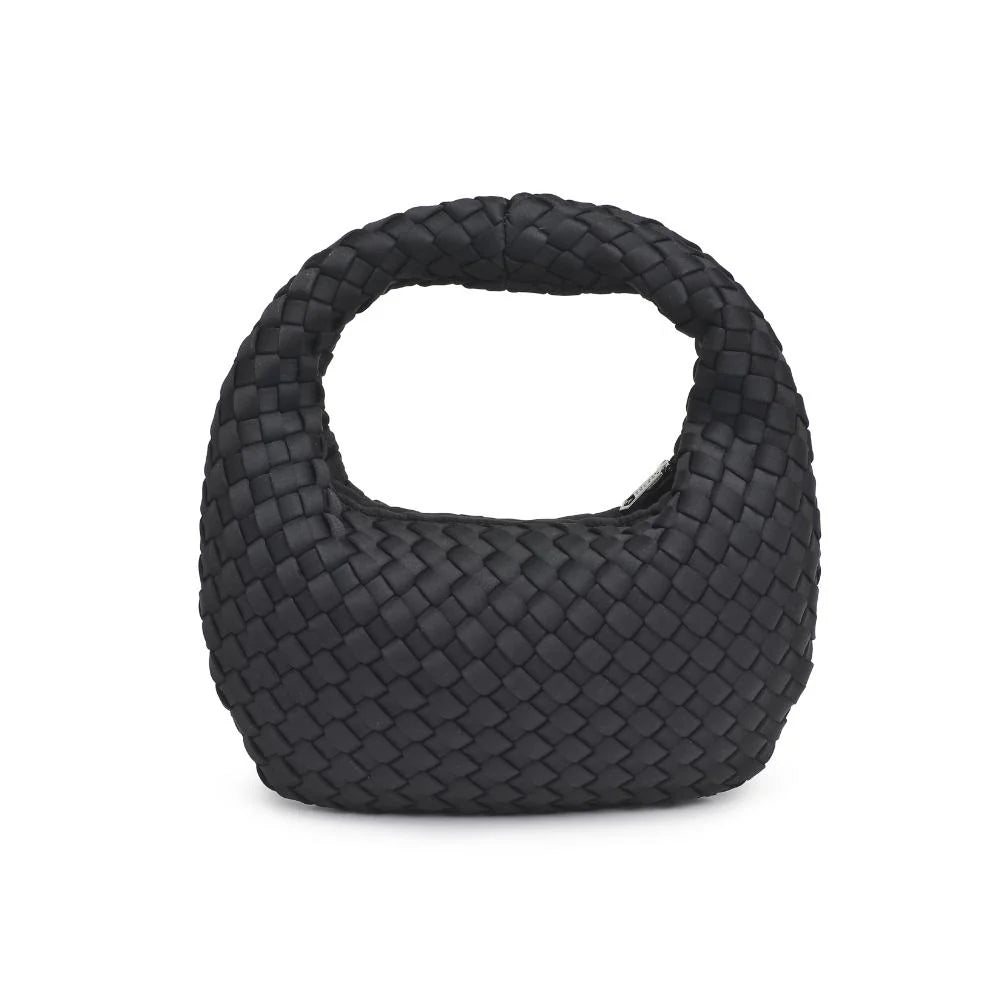 Mini Woven Neoprene Hobo in Black