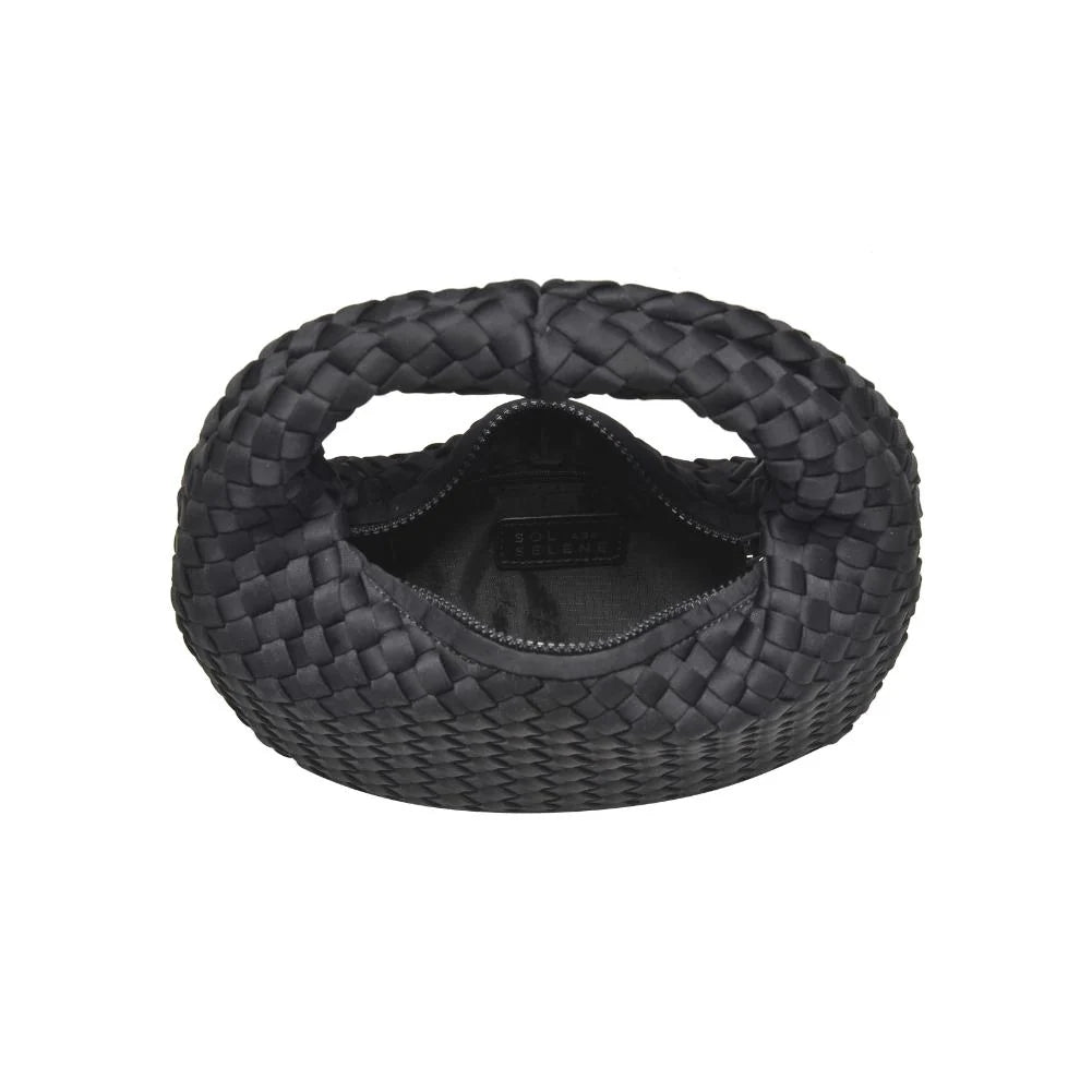 Mini Woven Neoprene Hobo in Black