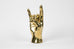 Horns Up or Rock On Hand Sign Sculpture in Brass