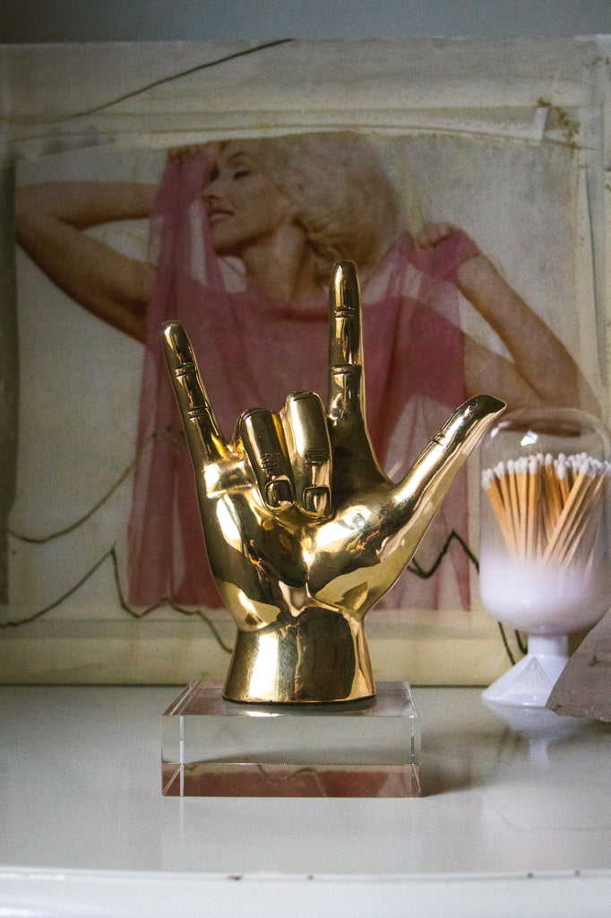 The "I Love You" Hand Sign Sculpture in Brass