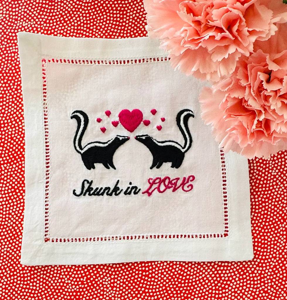August Morgan Cocktail Napkin Set of 4 - Skunk in Love