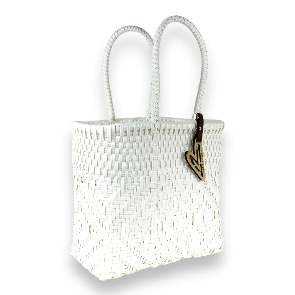 Handwoven Tote in Seashell by Maria Victoria