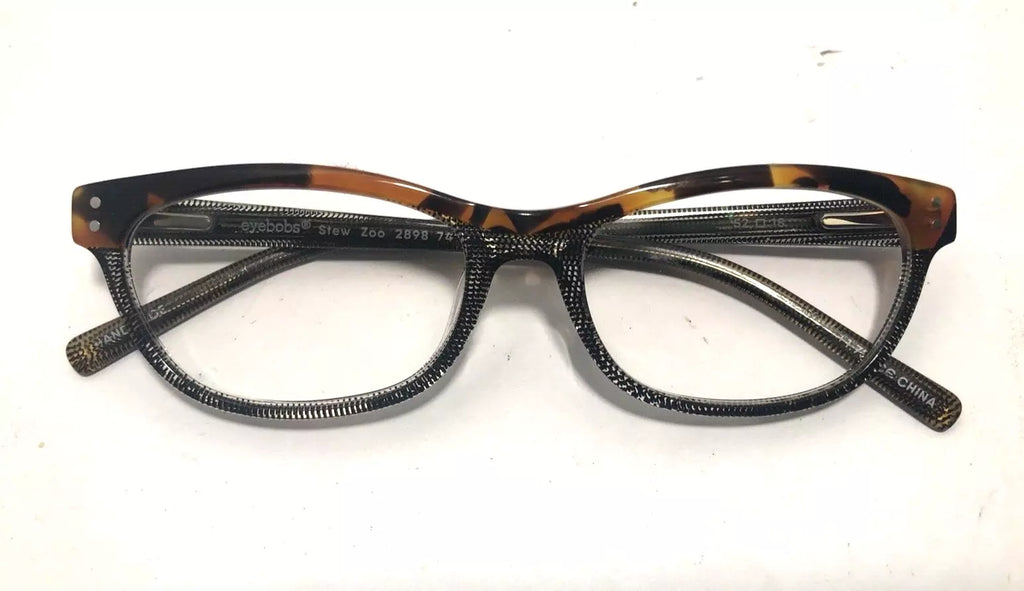 Stew Zoo (Style 2898) Readers in Tortoise and Black/Clear Front with Black/Clear Temples (74)