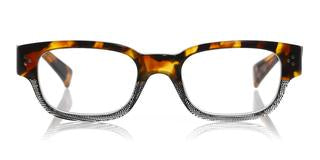 Bossy (Style 2418) Readers in Tortoise & Black Variegated Front with Tortoise Temples (Color 74)