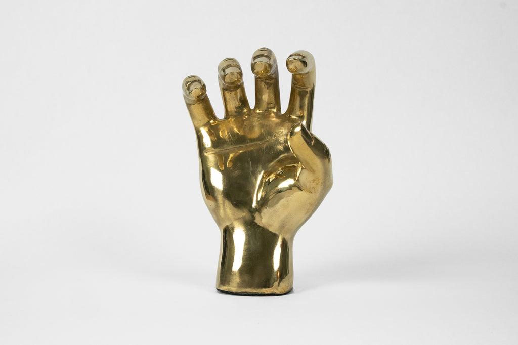 Bear Claw or Bobcat Claw Hand Sign Sculpture in Brass