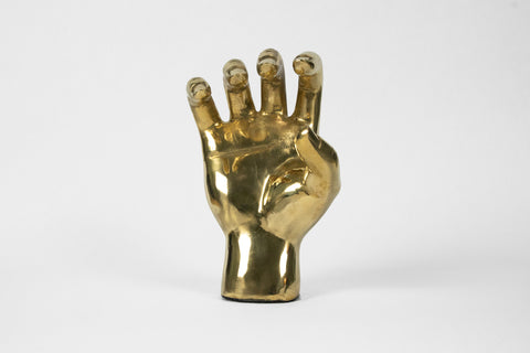 Bear Claw or Bobcat Claw Hand Sign Sculpture in Brass