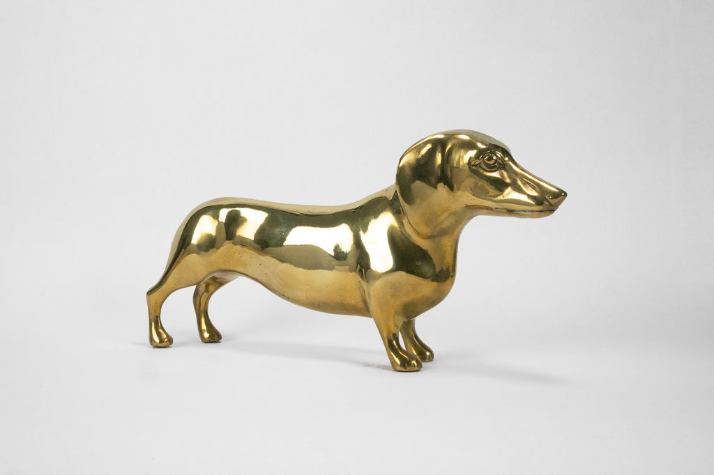 Dachshund Sculpture in Brass