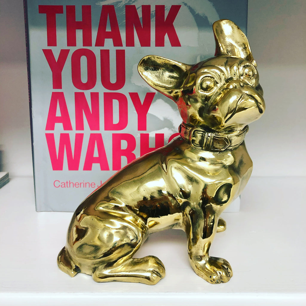French Bulldog or "Frenchie" Dog Sculpture in Brass