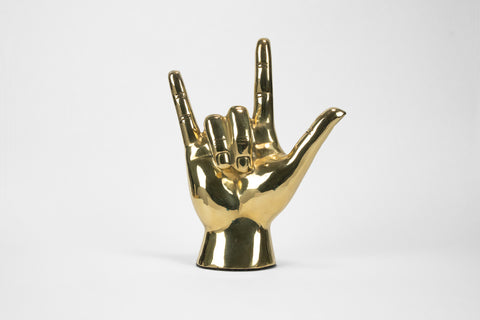 The "I Love You" Hand Sign Sculpture in Brass