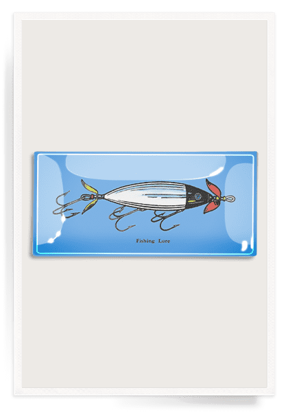 Fishing Lure Decoupage Glass Tray
