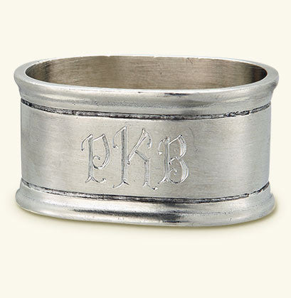 MATCH Pewter Oval Napkin Rings, Pair