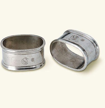MATCH Pewter Oval Napkin Rings, Pair