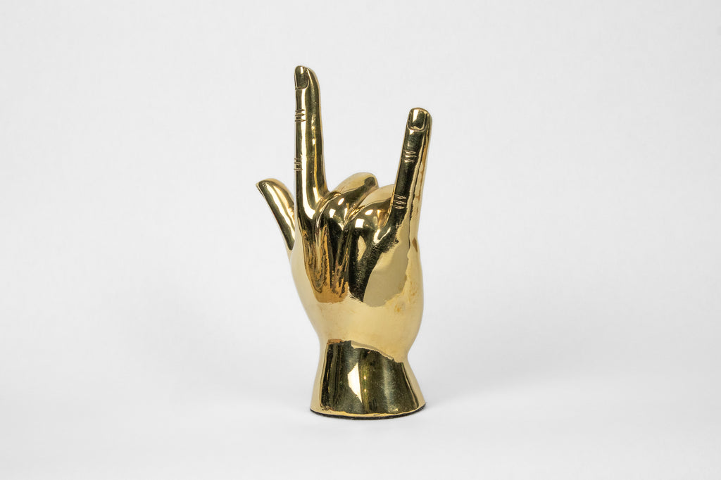 The "I Love You" Hand Sign Sculpture in Brass