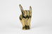 Rock On or Horns Up or "Hook 'Em, Horns" Hand Sign Sculpture in Brass