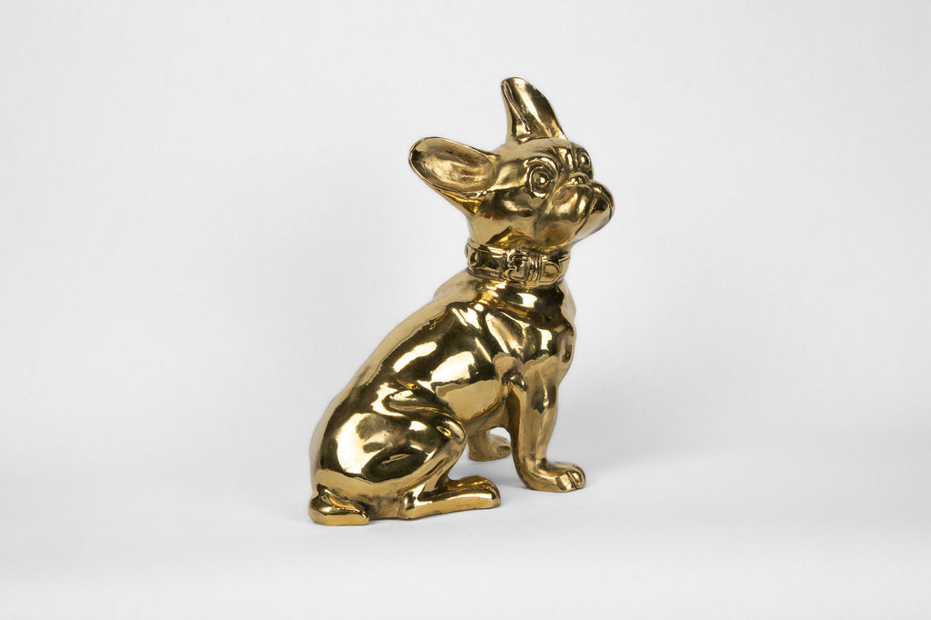 French Bulldog or "Frenchie" Dog Sculpture in Brass