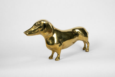 Dachshund Sculpture in Brass