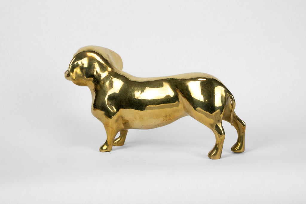 Dachshund Sculpture in Brass