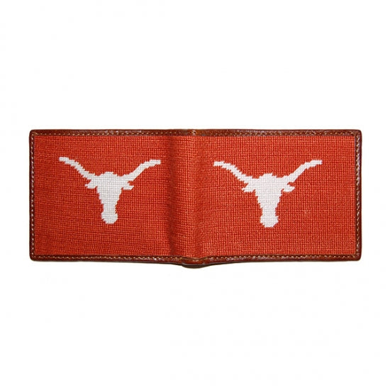 Texas (Burnt Orange) Needlepoint Bifold Wallet