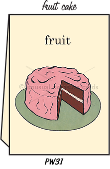 Pointed Wit Greeting Card: "Fruit Cake"