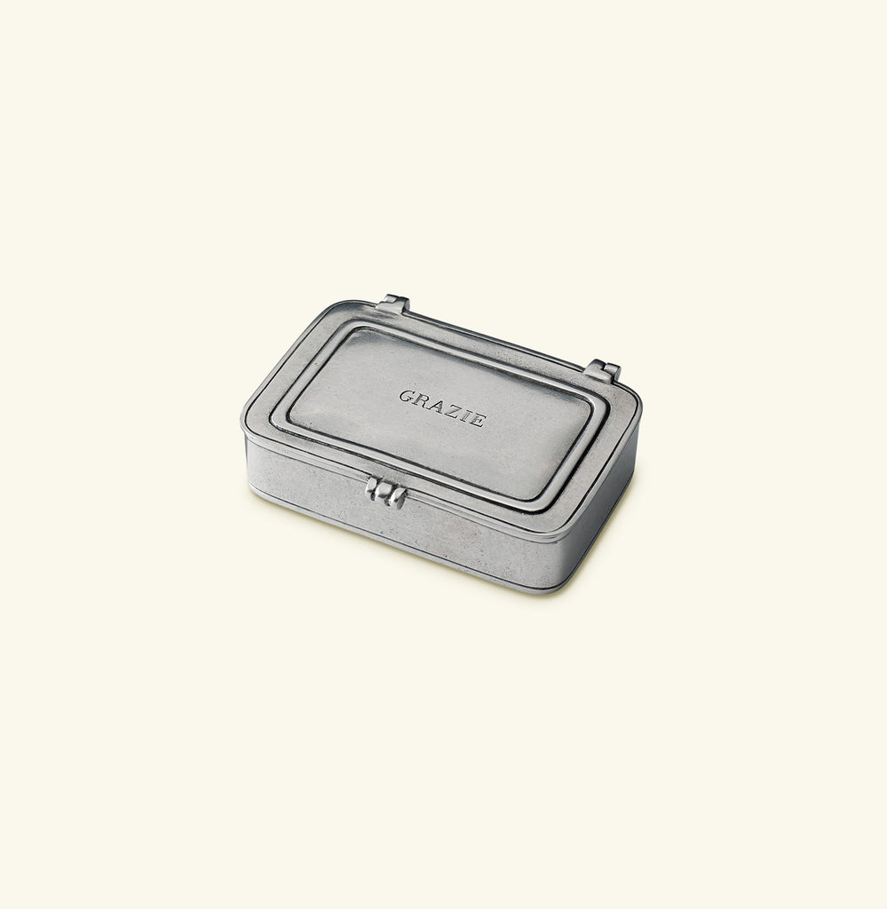 MATCH Pewter "GRAZIE" Lidded Box