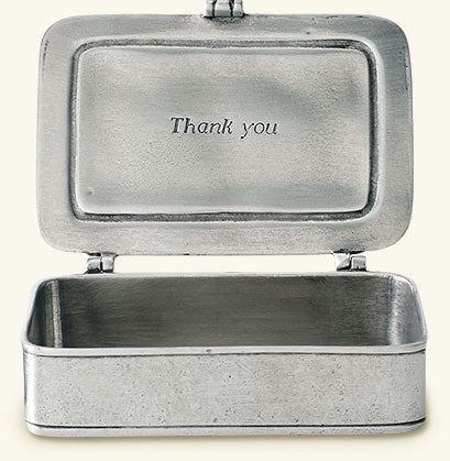 MATCH Pewter "GRAZIE" Lidded Box