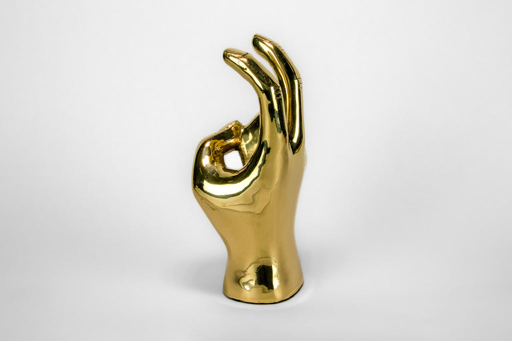 Pony Ears or Mustang Ears Hand Sign Sculpture in Brass