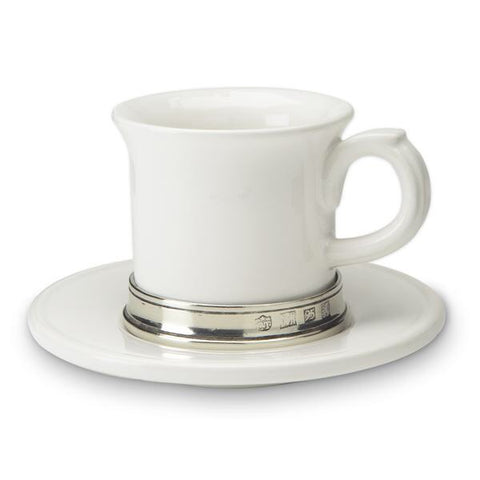 MATCH Pewter Convivo Espresso Cup with Ceramic Saucer