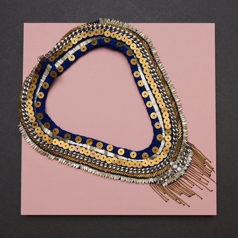 Layne Necklace in Navy by Mignonne Gavigan