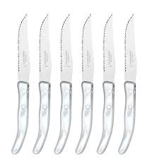 Berlingot Laguiole Steak Knives, Set of 6, in White (54)