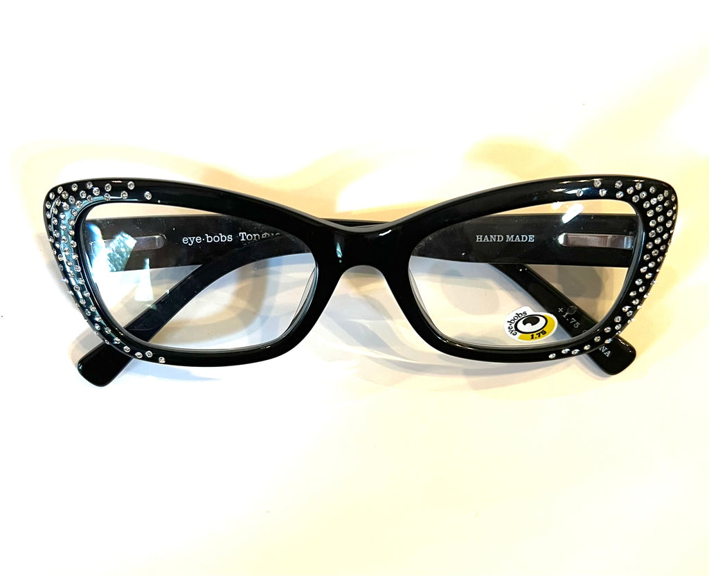 Tongue n Chic (Style 2899) Readers in Black with Rhinestone Embellishment (99) *Rare (Discontinued Style)*