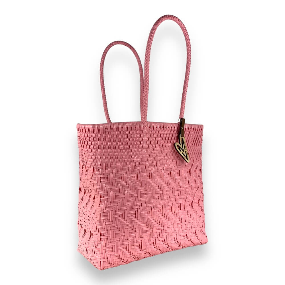 Handwoven Tote in Baby Pink by Maria Victoria