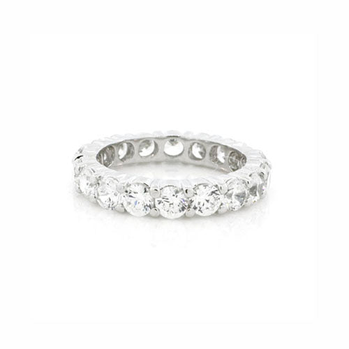 Sterling Silver and CZ "Diamond" Band Ring, Round Cut