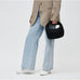 Mini Woven Neoprene Hobo in Black