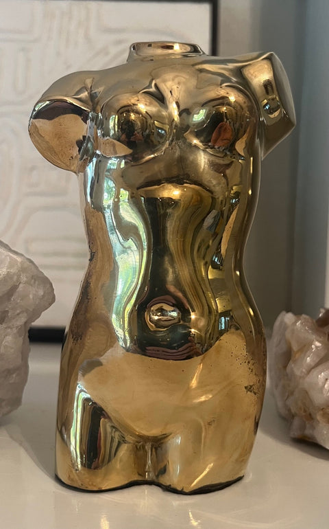 Female Torso Sculpture in Brass