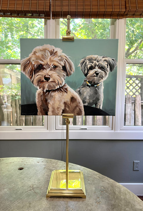 Tall Standing Tabletop Easel in Brass