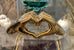 Heart Hands Hand Sign Sculpture in Brass