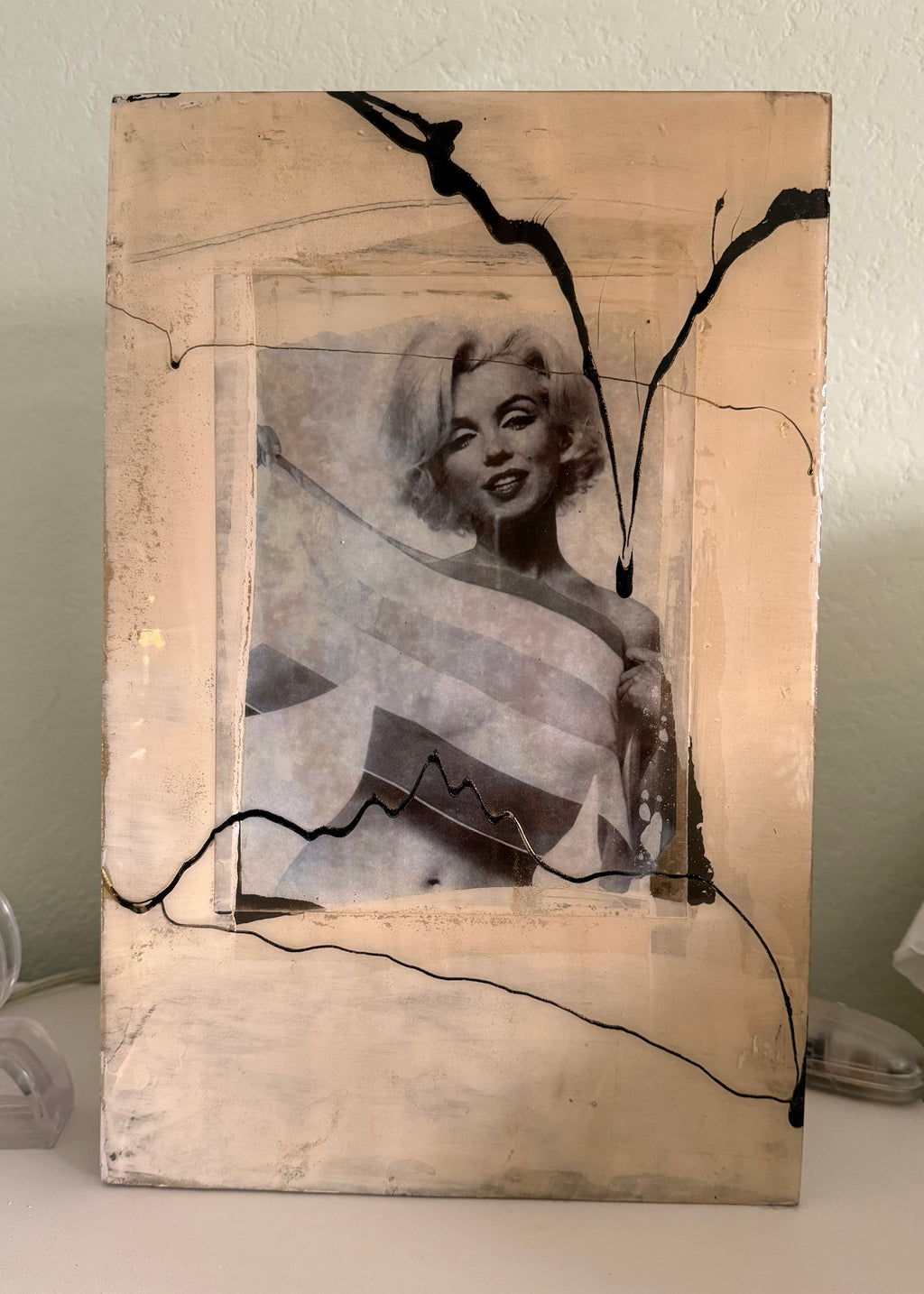 Marilyn Monroe Painting by Austin Allen James, 14"H X 9"W X 2.25"D